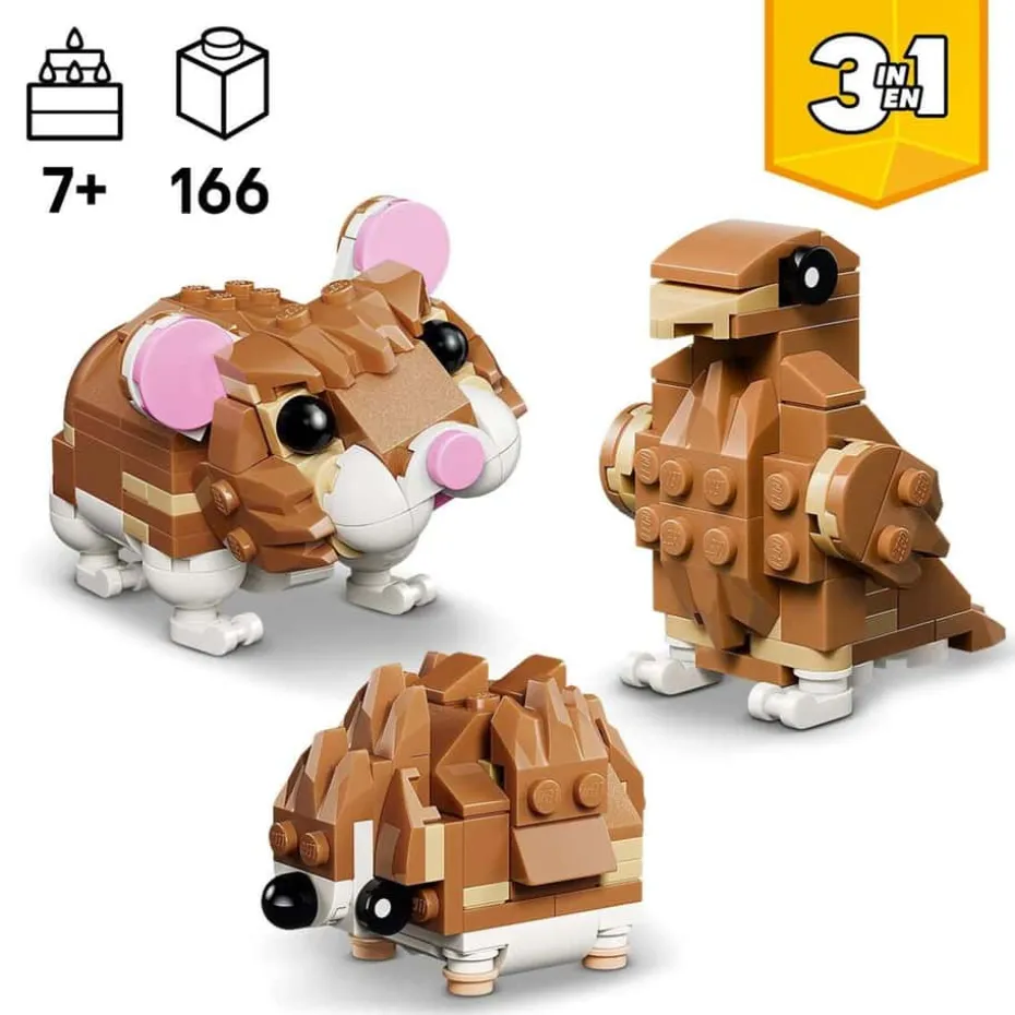 LEGO® Creator 3-i-1 Søt hamster med en blomst 31376