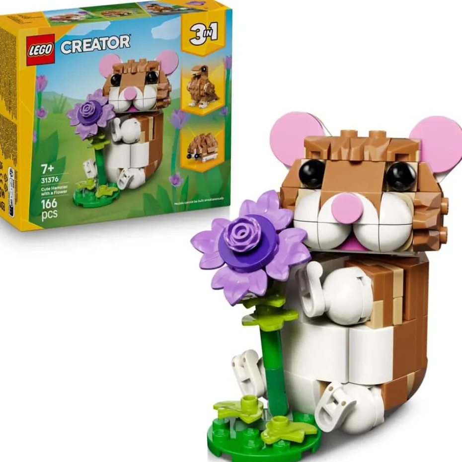 LEGO® Creator 3-i-1 Søt hamster med en blomst 31376
