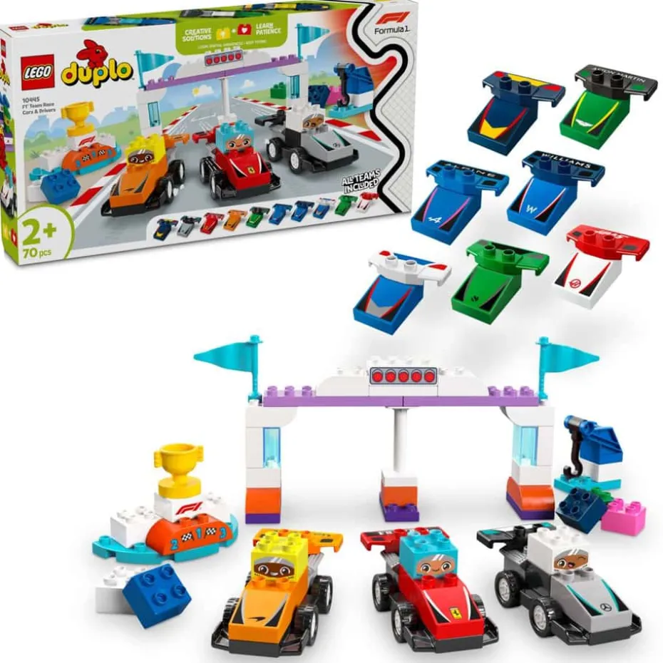 LEGO® DUPLO® Town F1® Team med racerbiler og sjåfører 10445
