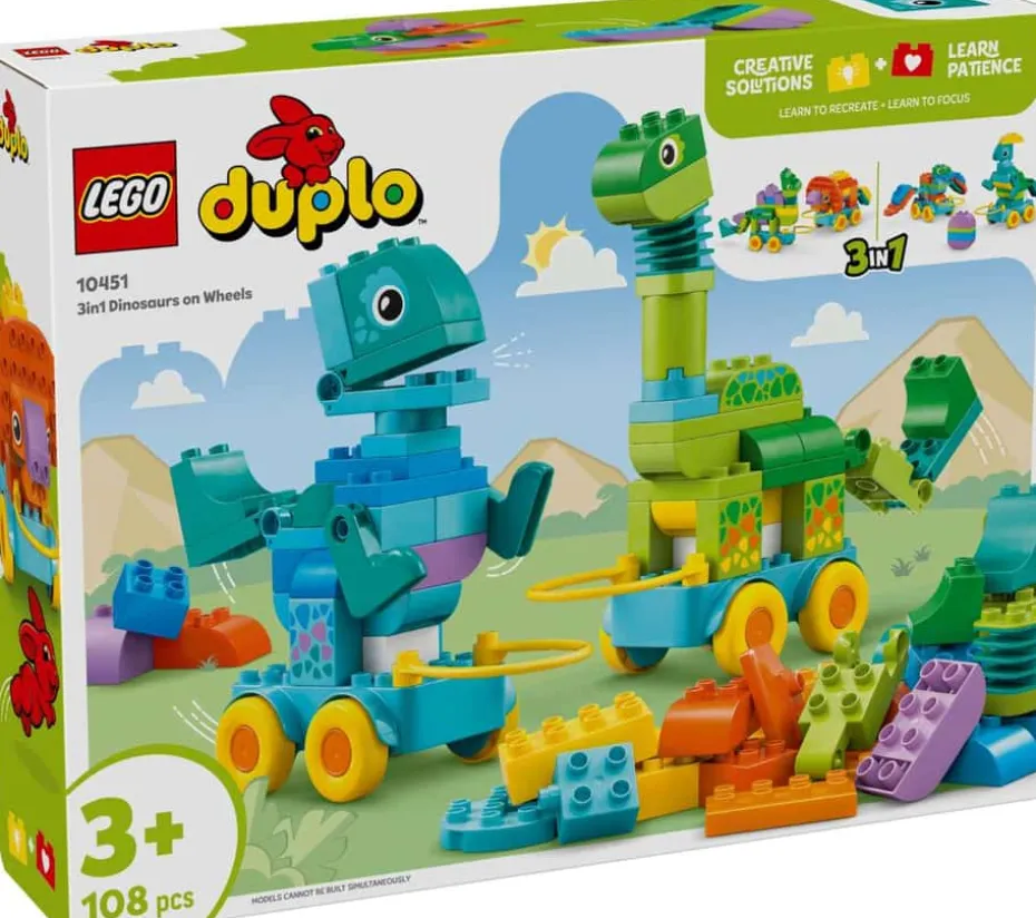 LEGO® DUPLO® Town 3-i-1 Dinosaurer på hjul 0451