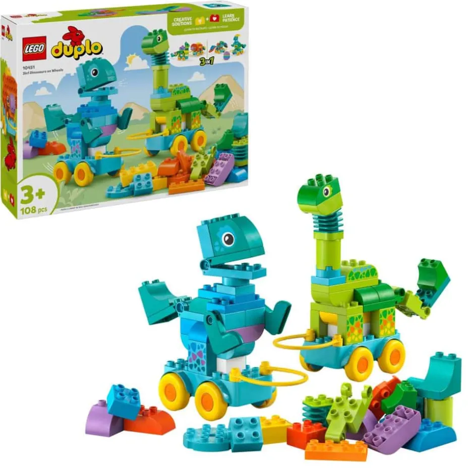 LEGO® DUPLO® Town 3-i-1 Dinosaurer på hjul 0451