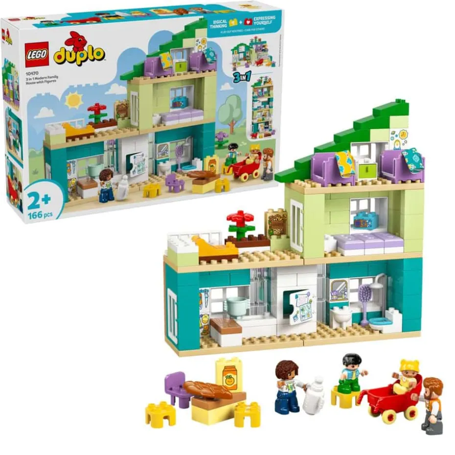 LEGO® DUPLO® Town 3-i-1 Moderne familievilla med figurer 10470