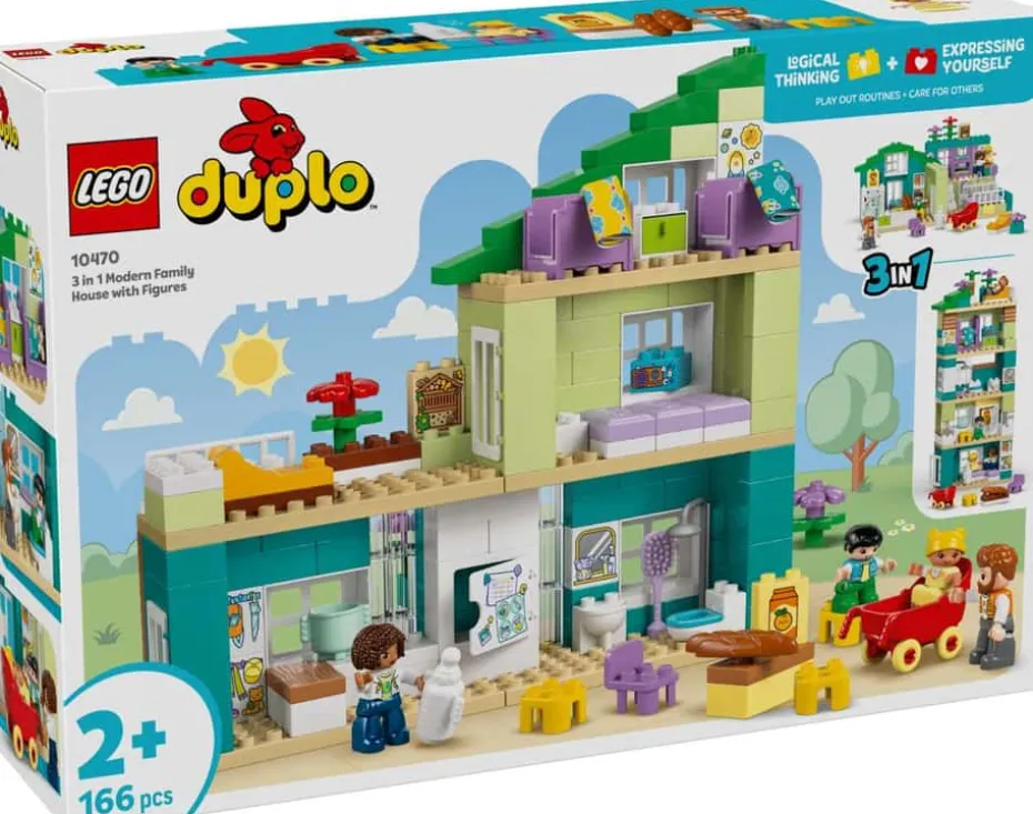 LEGO® DUPLO® Town 3-i-1 Moderne familievilla med figurer 10470