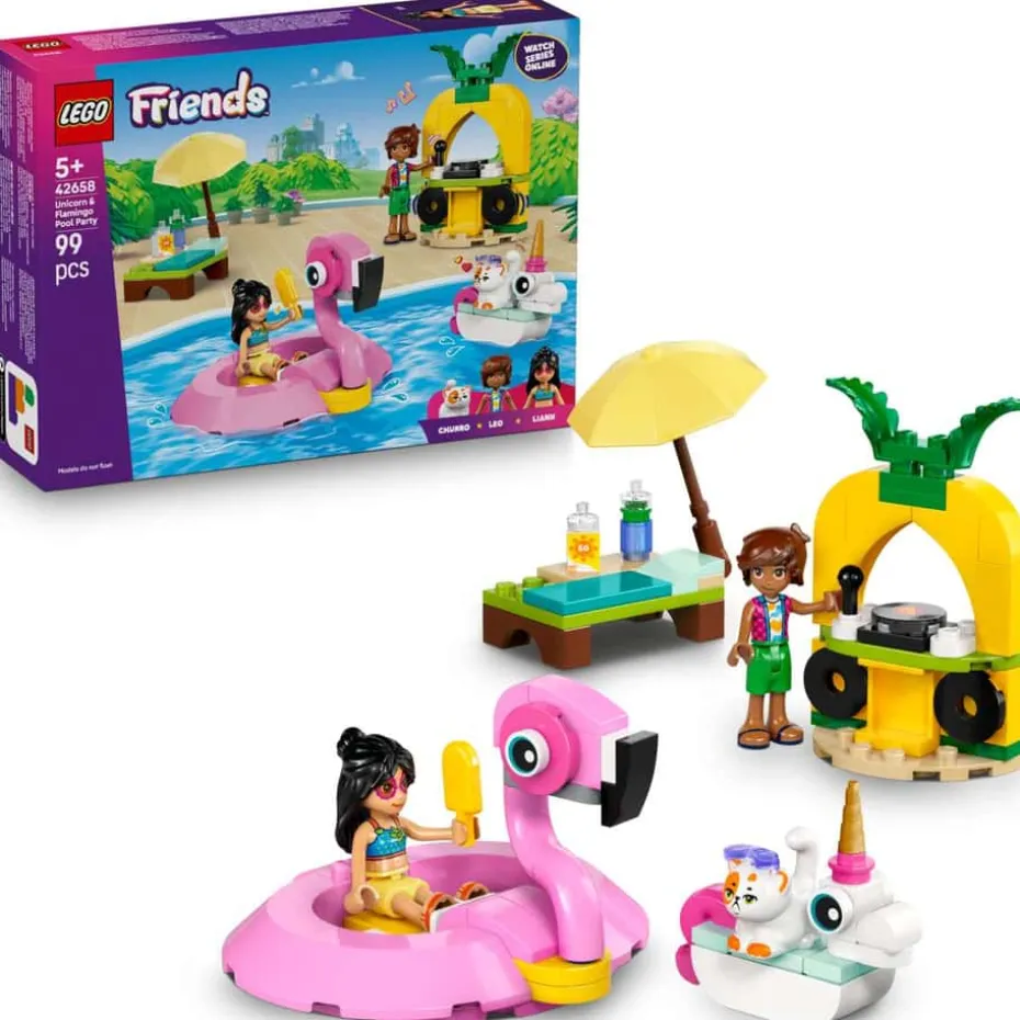 LEGO® Friends Poolparty med enhjørning og flamingo 42658