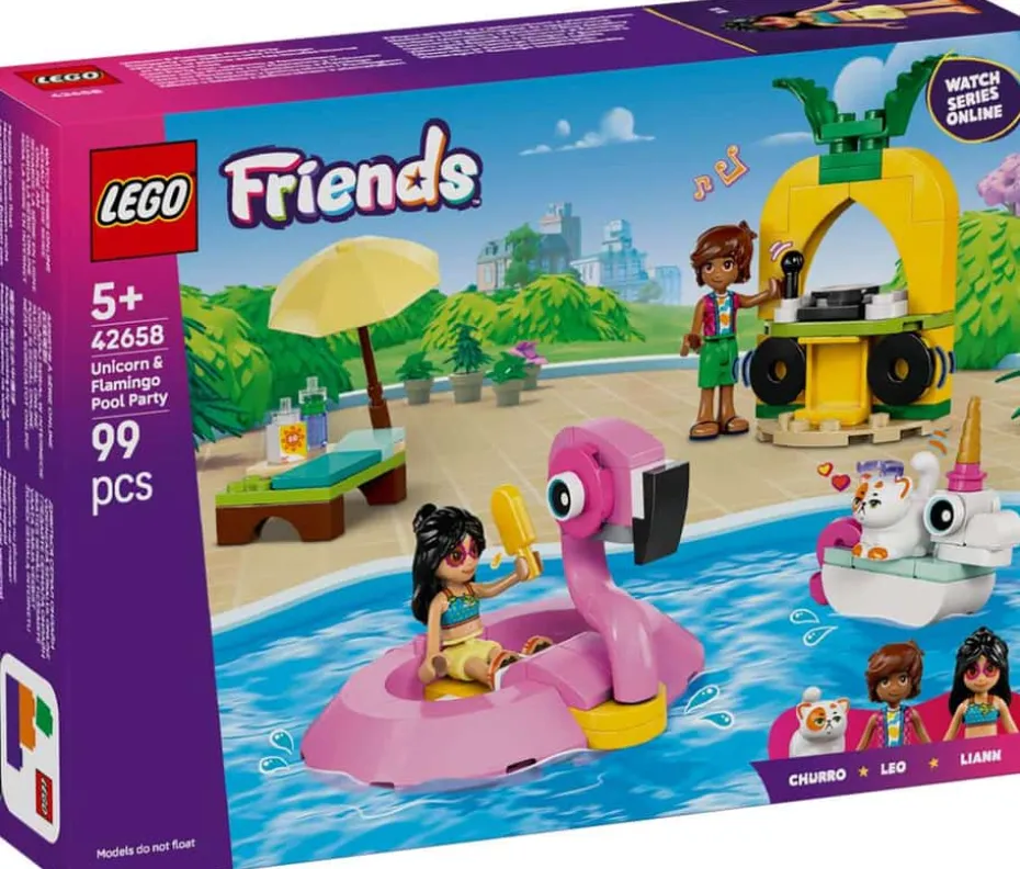 LEGO® Friends Poolparty med enhjørning og flamingo 42658