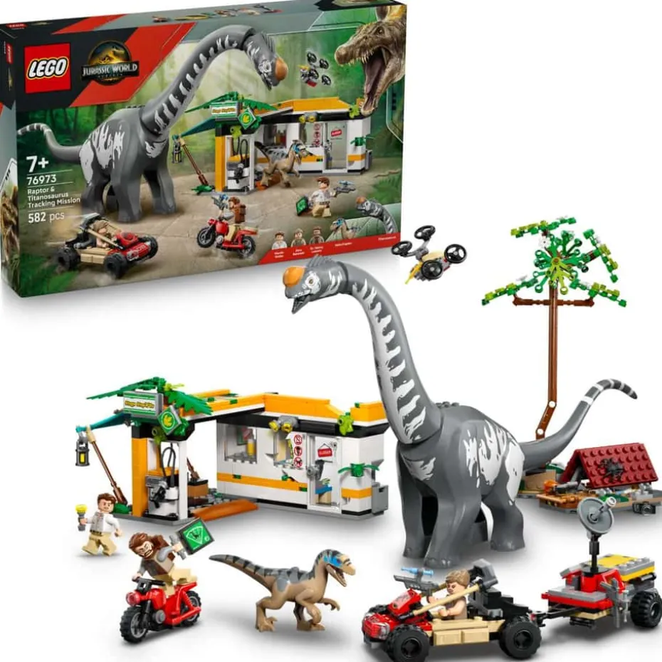 LEGO® Jurassic World På sporet av titanosaurus og raptor 76973