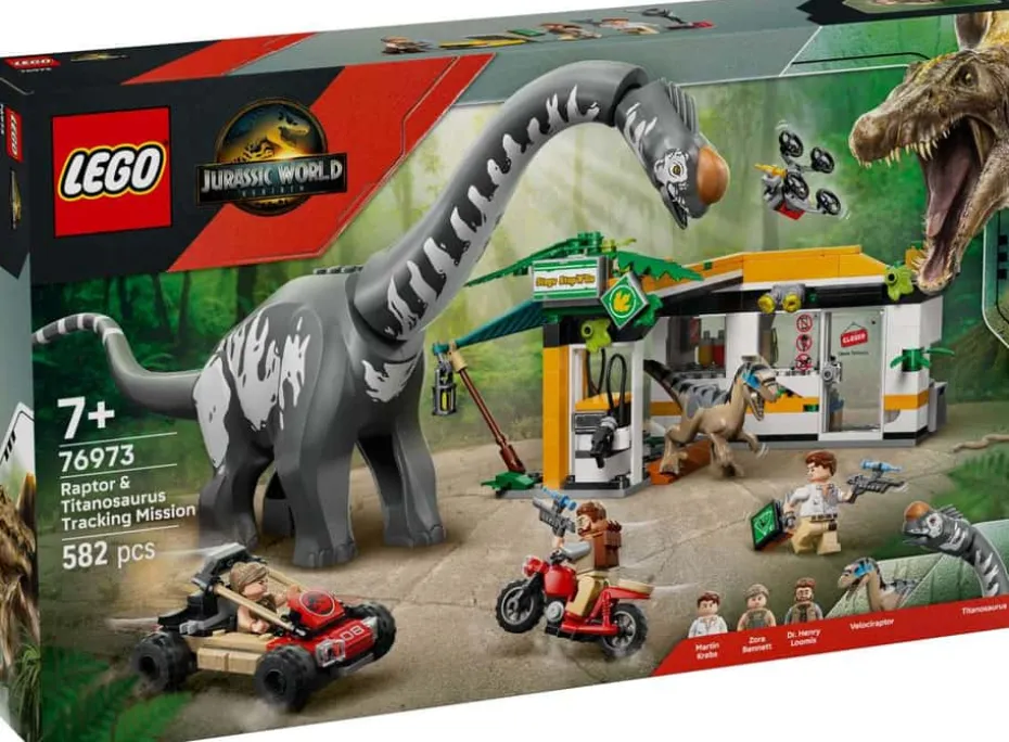 LEGO® Jurassic World På sporet av titanosaurus og raptor 76973