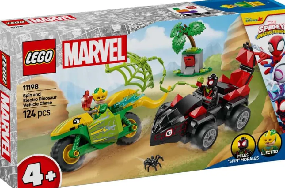 LEGO® Marvel Spidey og hans fantastiske venner Dinosaurkjøretøyjakt med Spin og Electro 11198