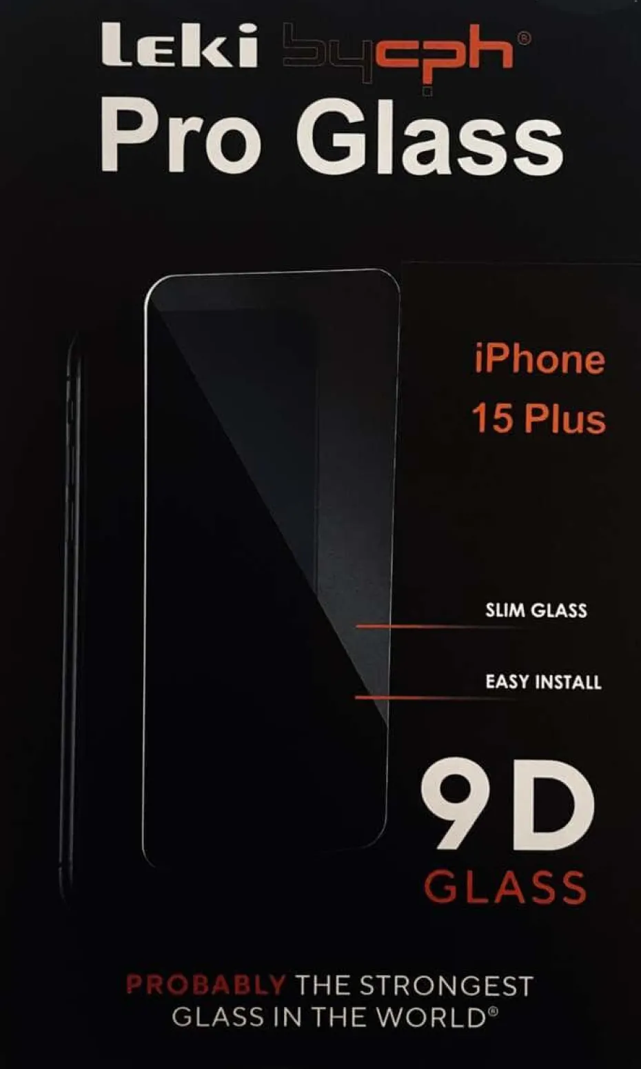 Leki bycph Pro Glass 9D skjermbeskyttelse til iPhone 15 Plus