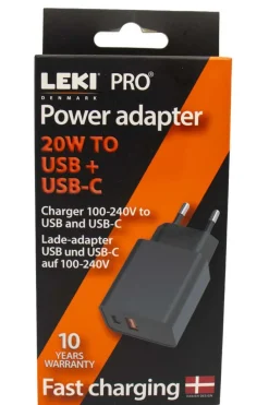 Leki Pro Hurtiglader 20W med både USB & USB-C utganger