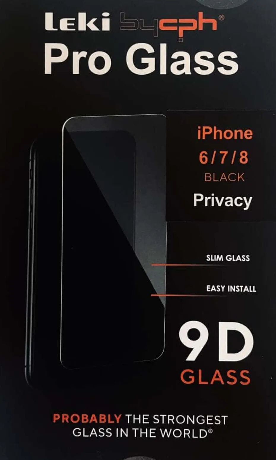 Leki bycph Privacy Pro Glass skjermbeskytter til iPhone 6/7/8 Black