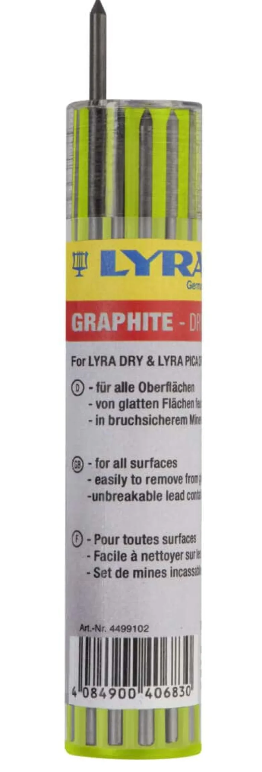 Lyra Dry Graphite reservestifter, 12 stk