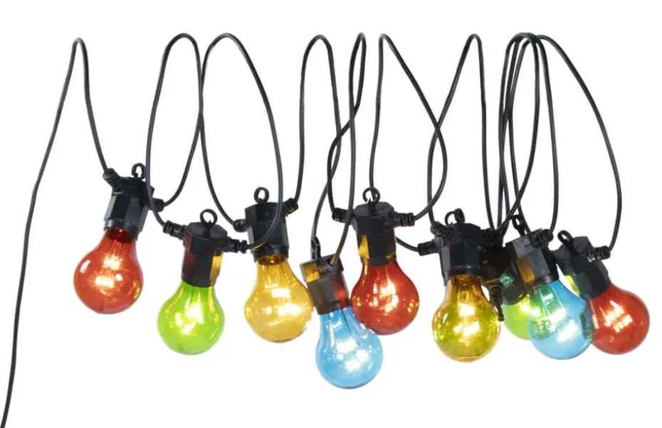 Lyslenke sort 10 mulitcolor LED IP44