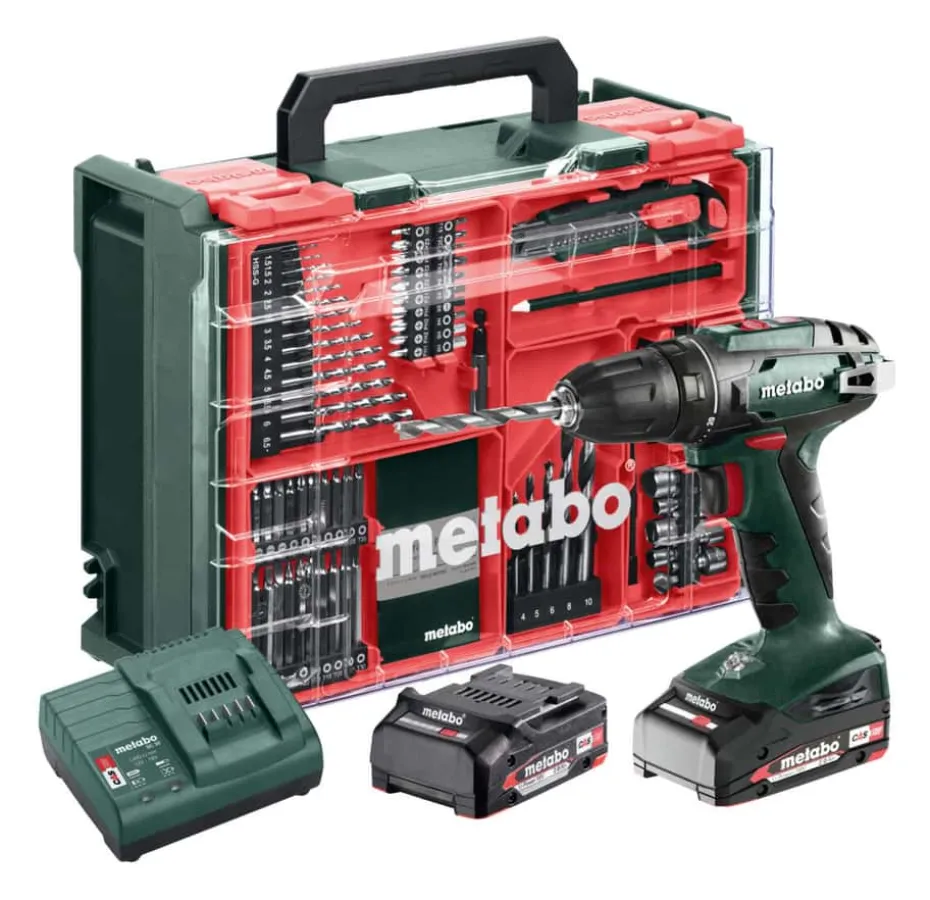 Metabo BS 18, borskrutrekker workshopsett m/batterier