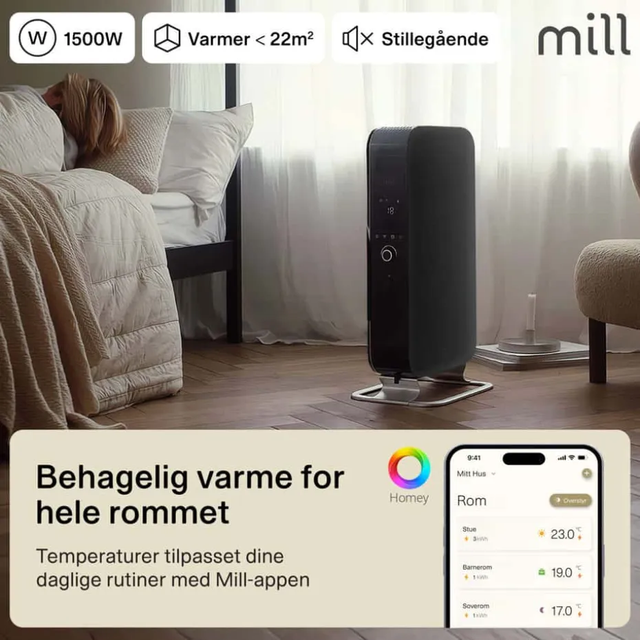 Mill Gentle Air WiFi Gen 3 1500W oljeovn