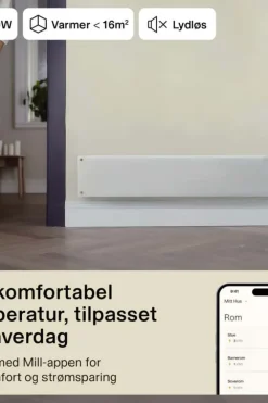 Mill Glass Smart WiFi 1000W Gen. 4 panelovn
