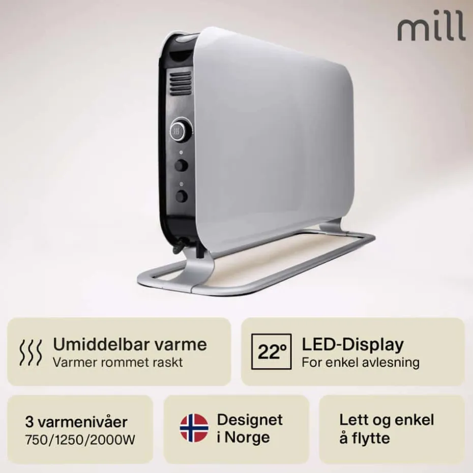 Mill Instant Led 2000W gulvovn