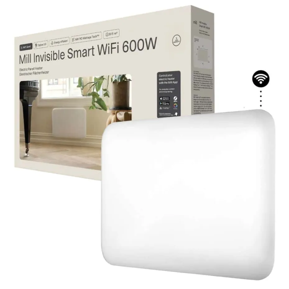 Mill Invisible Smart WiFi 600W Gen. 4 panelovn