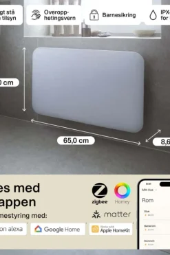 Mill Invisible Smart WiFi 600W Gen. 4 panelovn