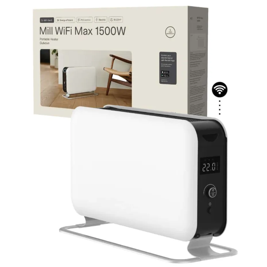 Mill Convection Max Wifi 1500W hvit gulvovn