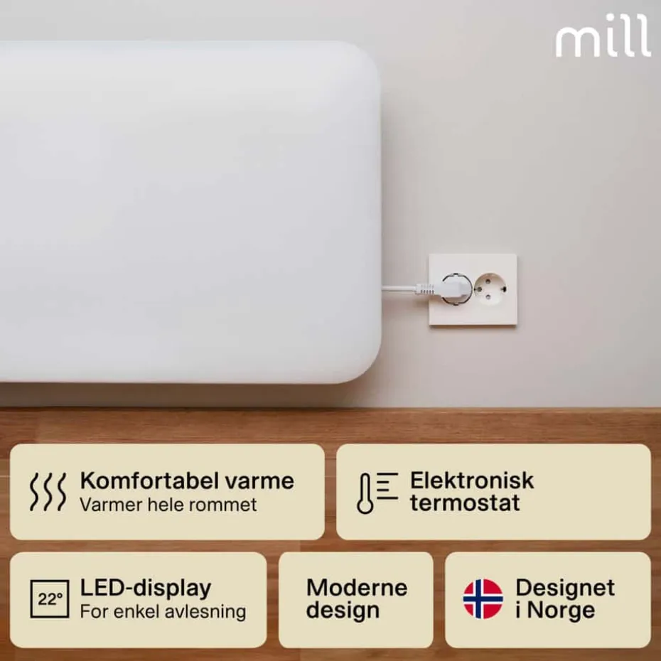 Mill Invisible 250W panelovn