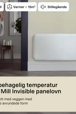 Mill Invisible 900W panelovn