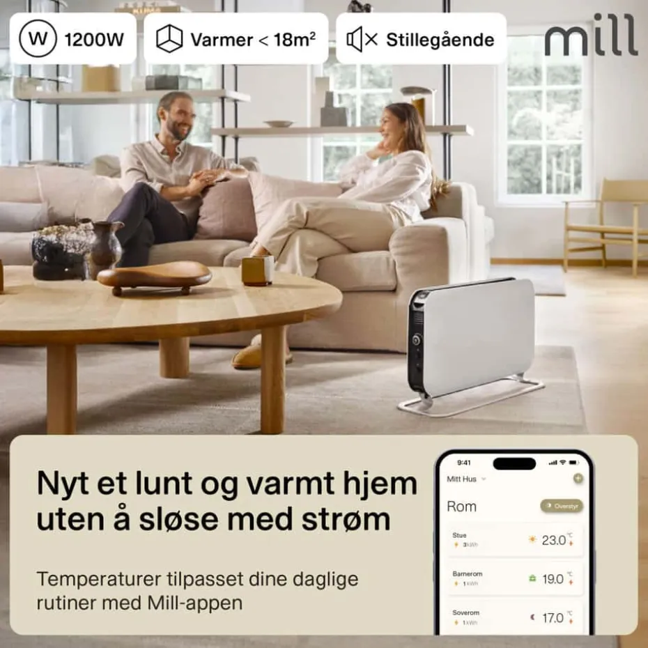 Mill WiFi 1200W gulvovn