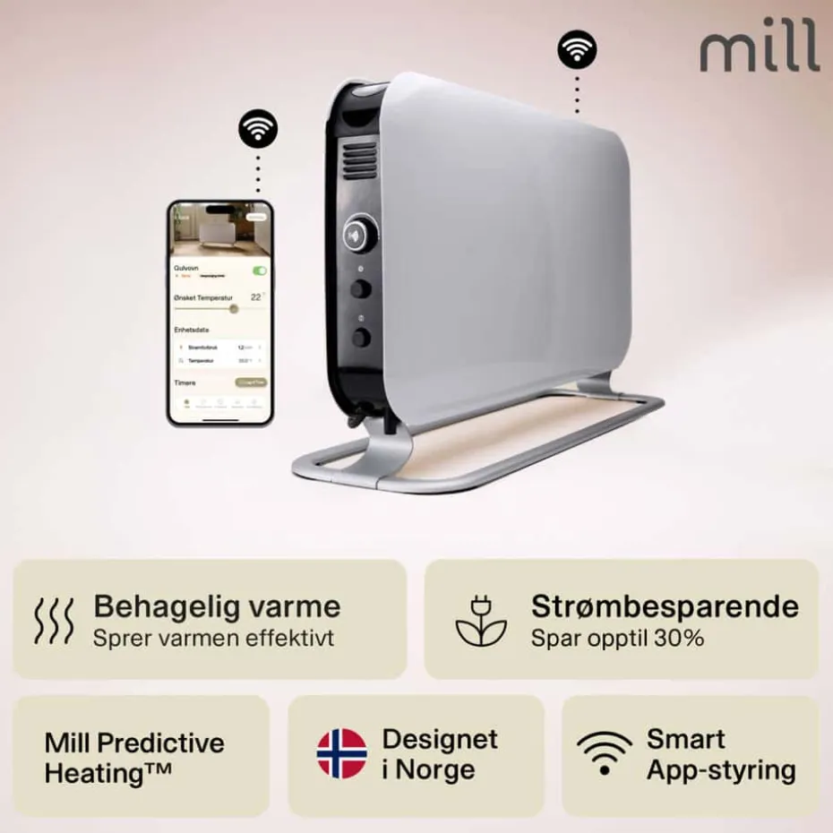 Mill WiFi 1200W gulvovn