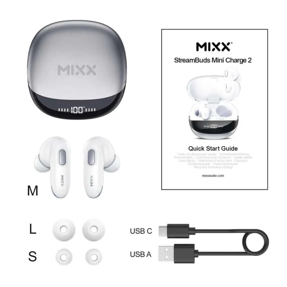 MIXX Mini Charge 2 In-Ear Tws Qi ørepropper