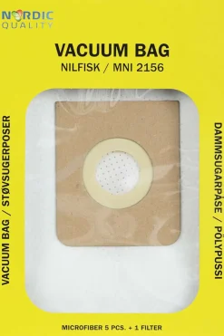 MNI 2156 støvsugerposer 5pk + 1 filter
