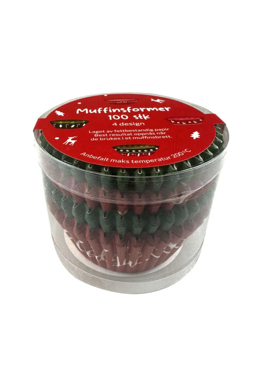 Muffinsformer med julemotiv 100 stk