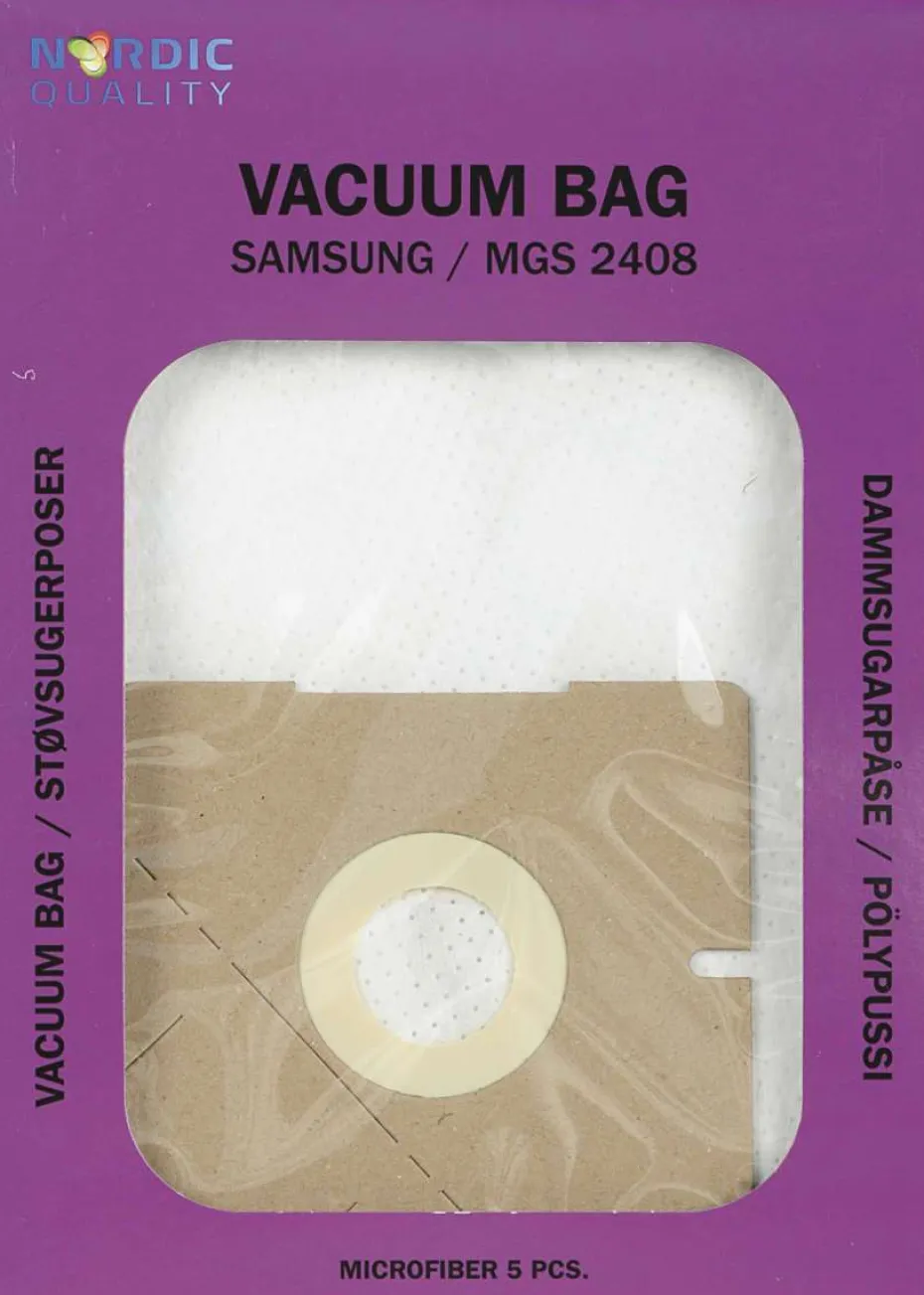 Nordic Quality Vac MGS 2408 Støvsugerposer, 5 stk.