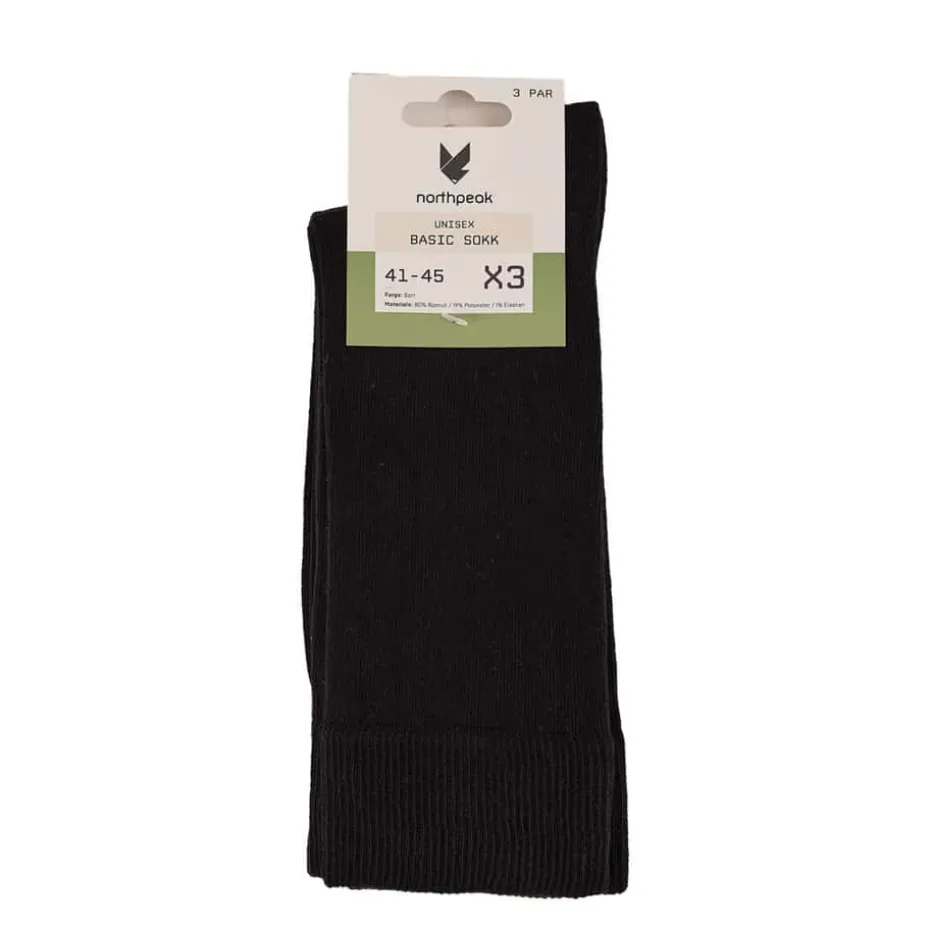 Northpeak Basic sokker 3-pk unisex