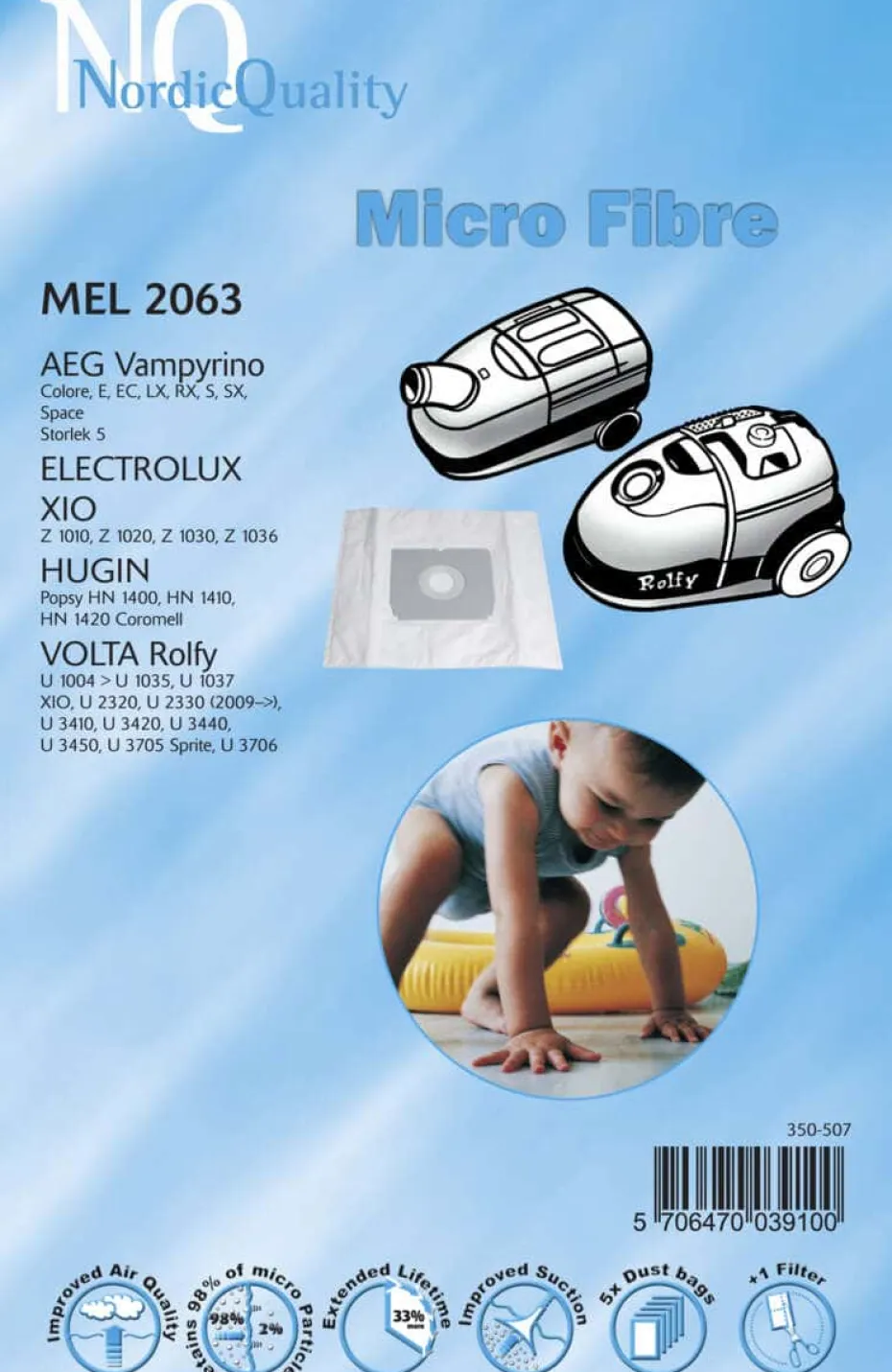 NQ MEL 2063 støvsugerposer
