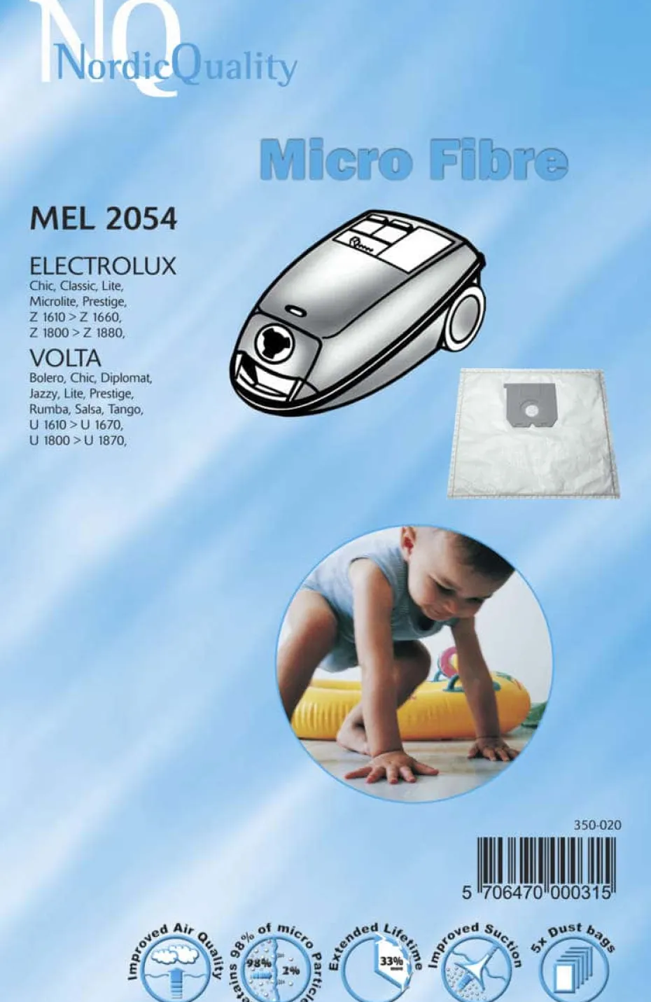 NQ MEL 2054 støvsugerposer