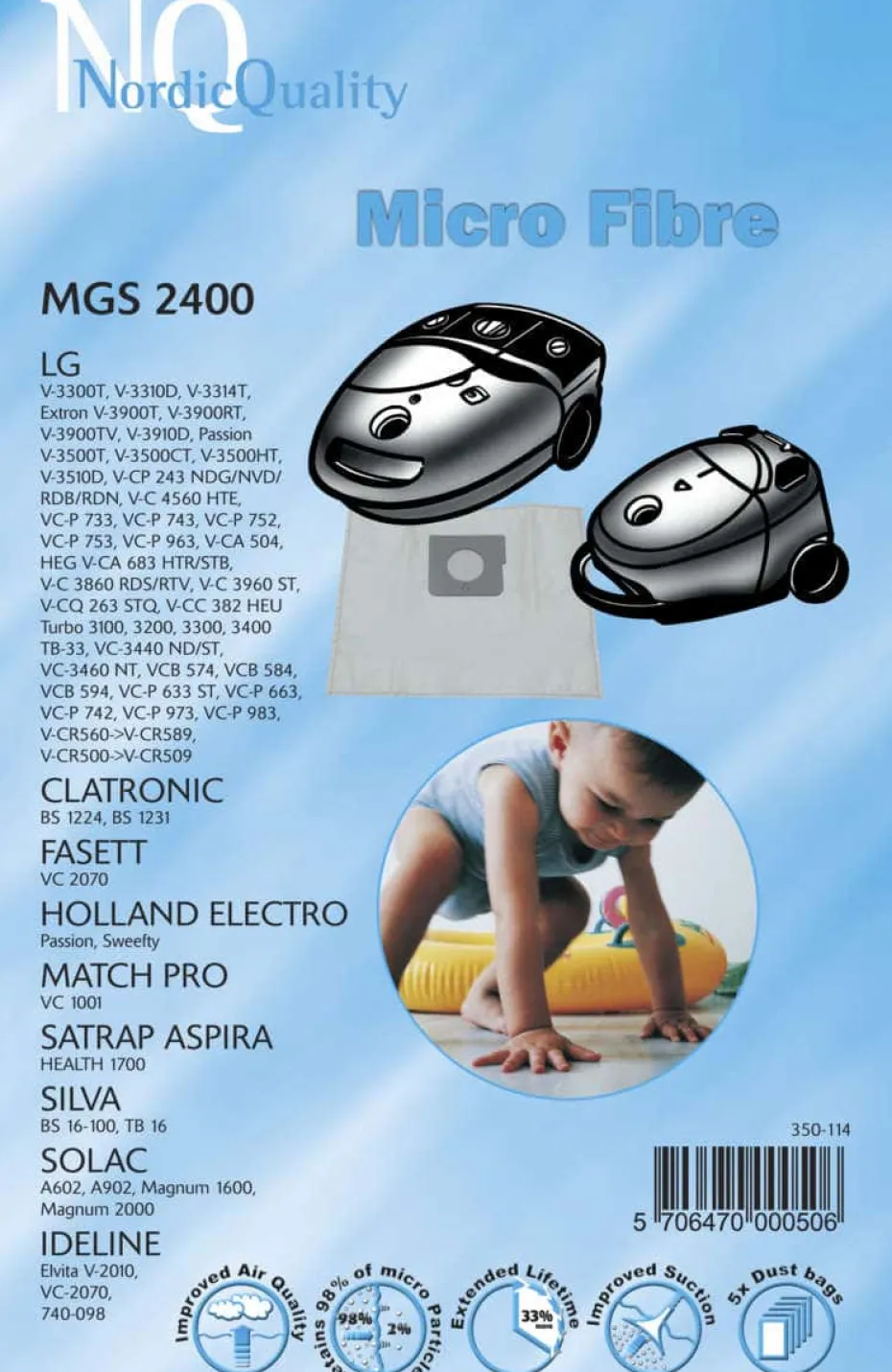 NQ MGS 2400 støvsugerposer