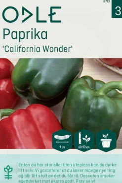 Odle 'California Wonder' paprika frø