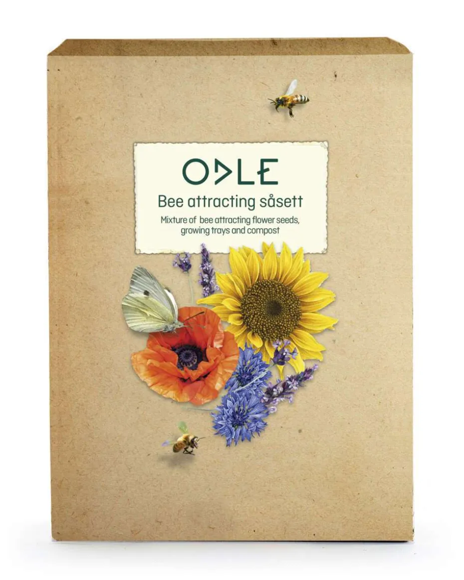 Odle dyrkesett med bie tiltrekkende blomster
