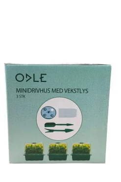 Odle minidrivhus med LED-lys 3-pk