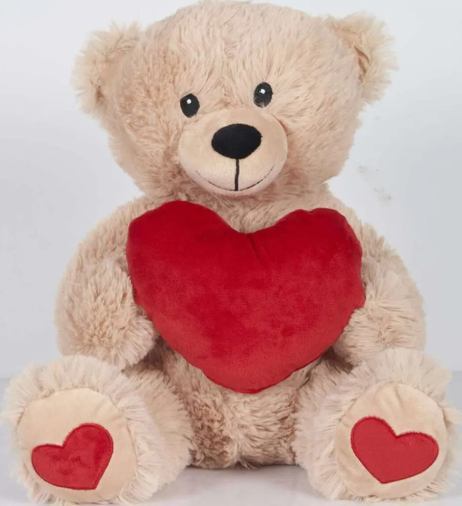 OKIDOKI kosebamse med hjerte 30 cm