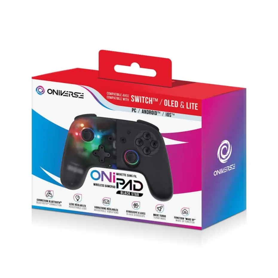 ONIVERSE Bluetooth Controller for Nintendo Switch / PC / IOS / Android Black Star