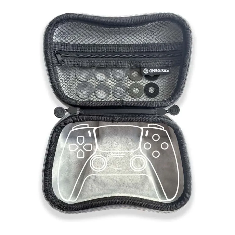 ONIVERSE Controller Etui med 10 tilbehør 4 ringer + 6 silikonhetter (grå)