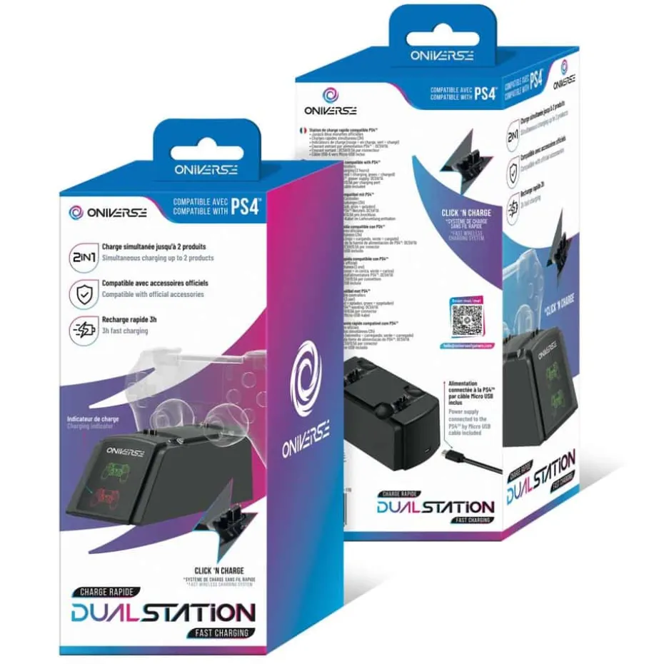 ONIVERSE dobbel ladestasjon for PS4™-kontrollere