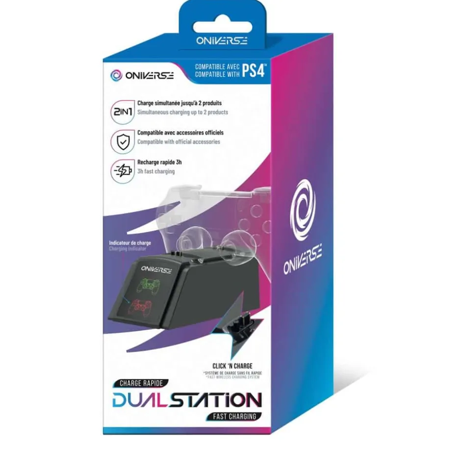 ONIVERSE dobbel ladestasjon for PS4™-kontrollere