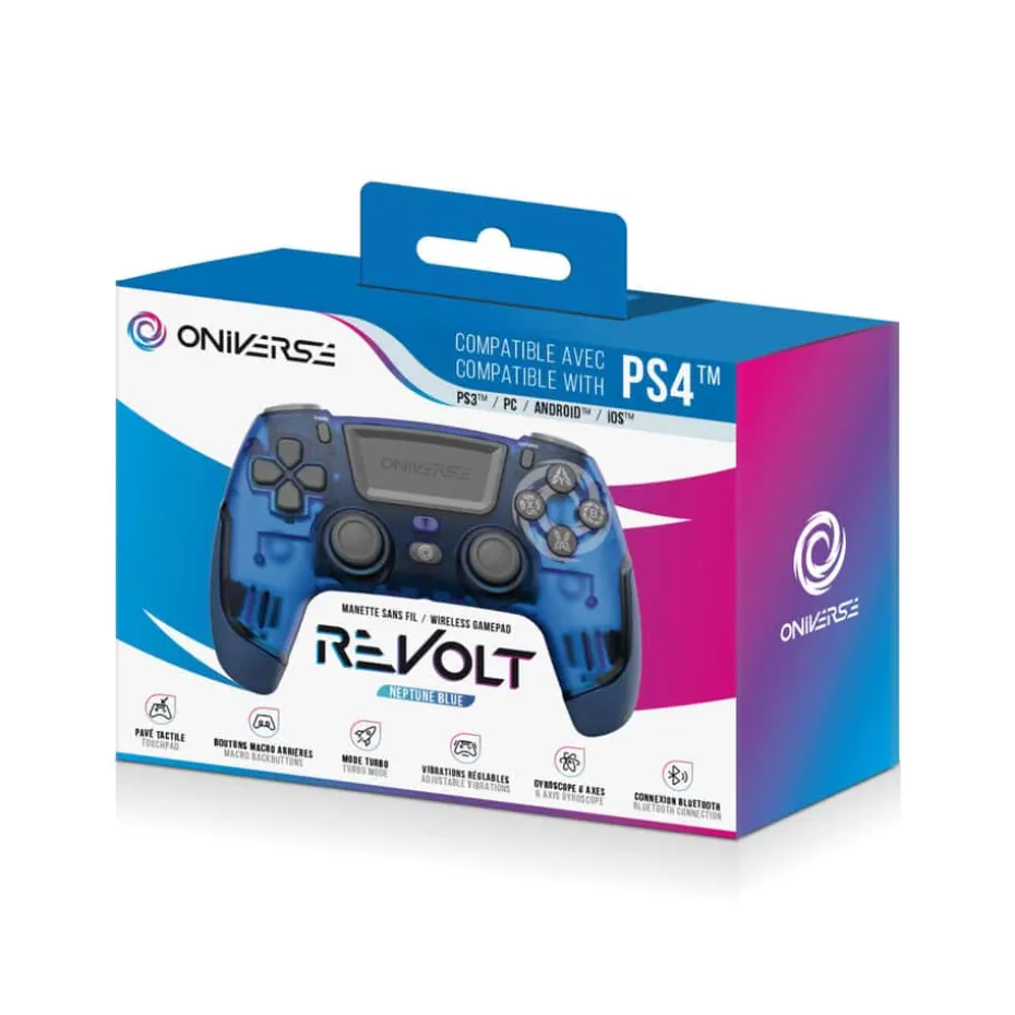 ONIVERSE Trådløs Revolt Bluetooth Controller Neptune Blue (PS4 PC Mobil)