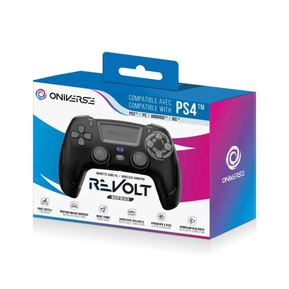 ONIVERSE Trådløs Revolt Bluetooth-kontroller Wasp Black (PS4 - PC - Mobil)