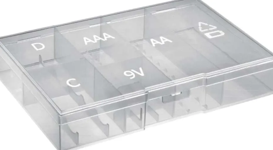 Oppbevaringsboks for batterier