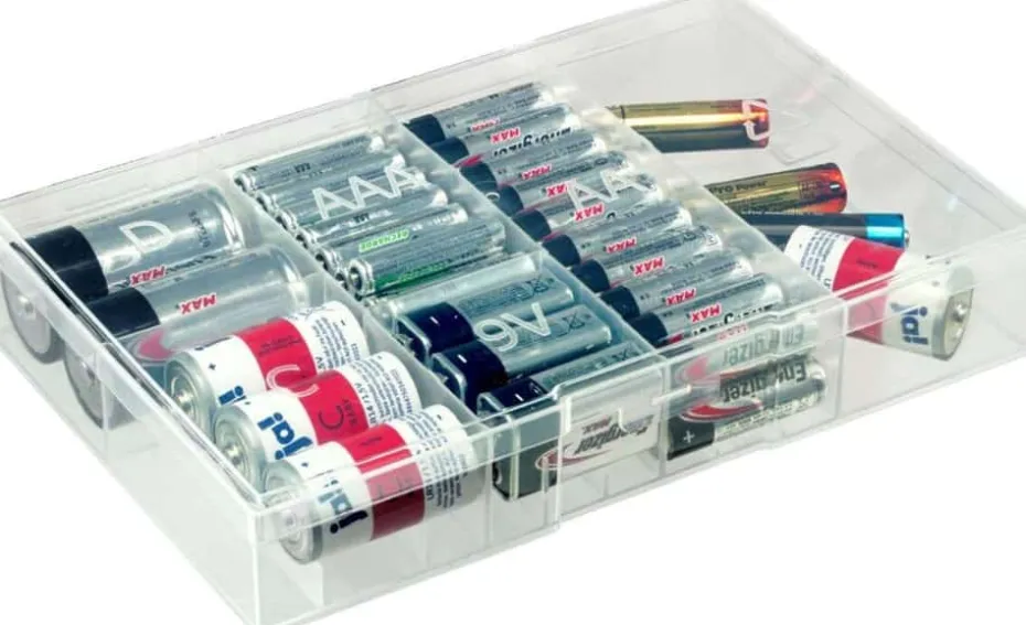 Oppbevaringsboks for batterier