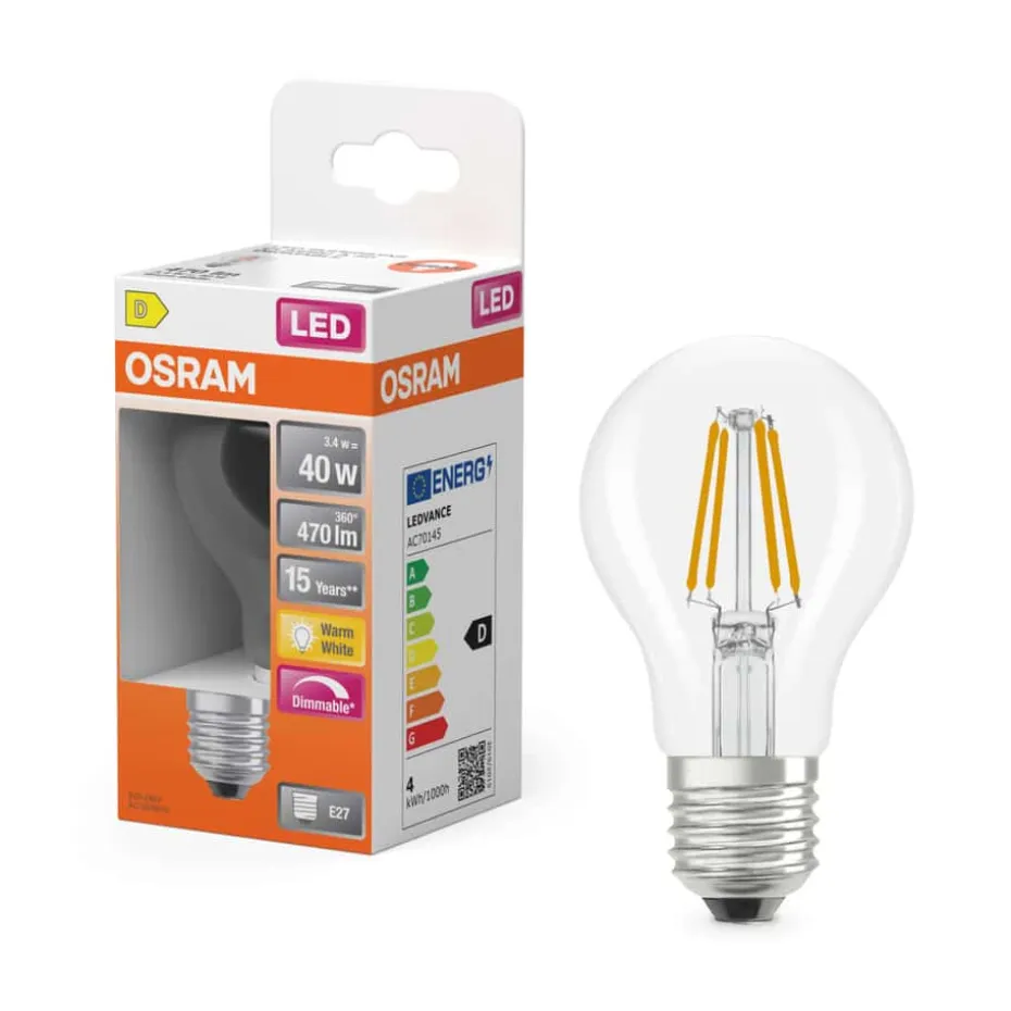 OSRAM LED Superstar Classic A 40 Filament pære