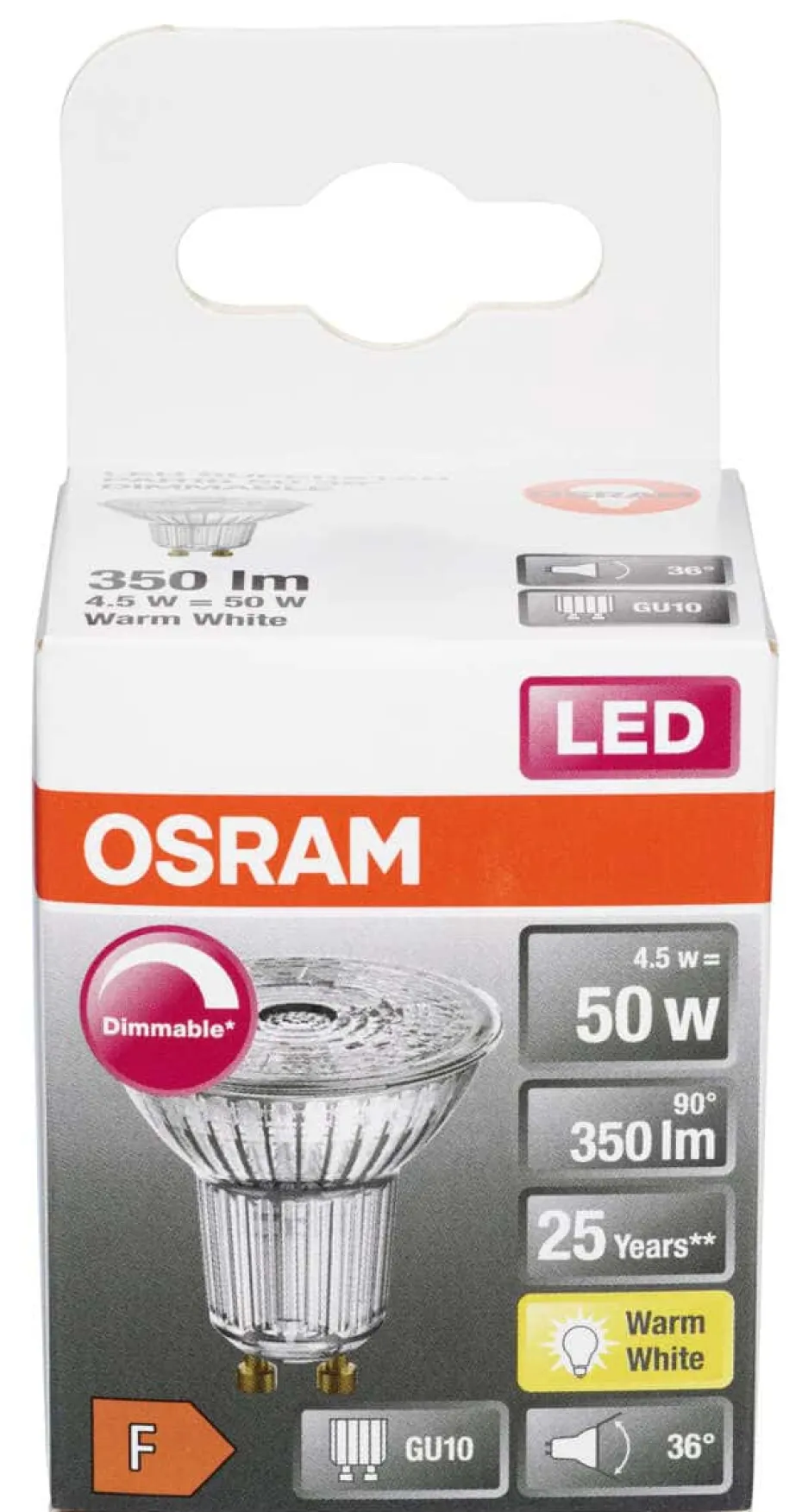 OSRAM LEDSPOT 50 4,5W GU10 DIM